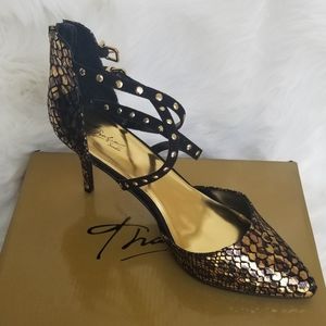Thalia Sodi Dyanablk Black Leopard Stiletto heels